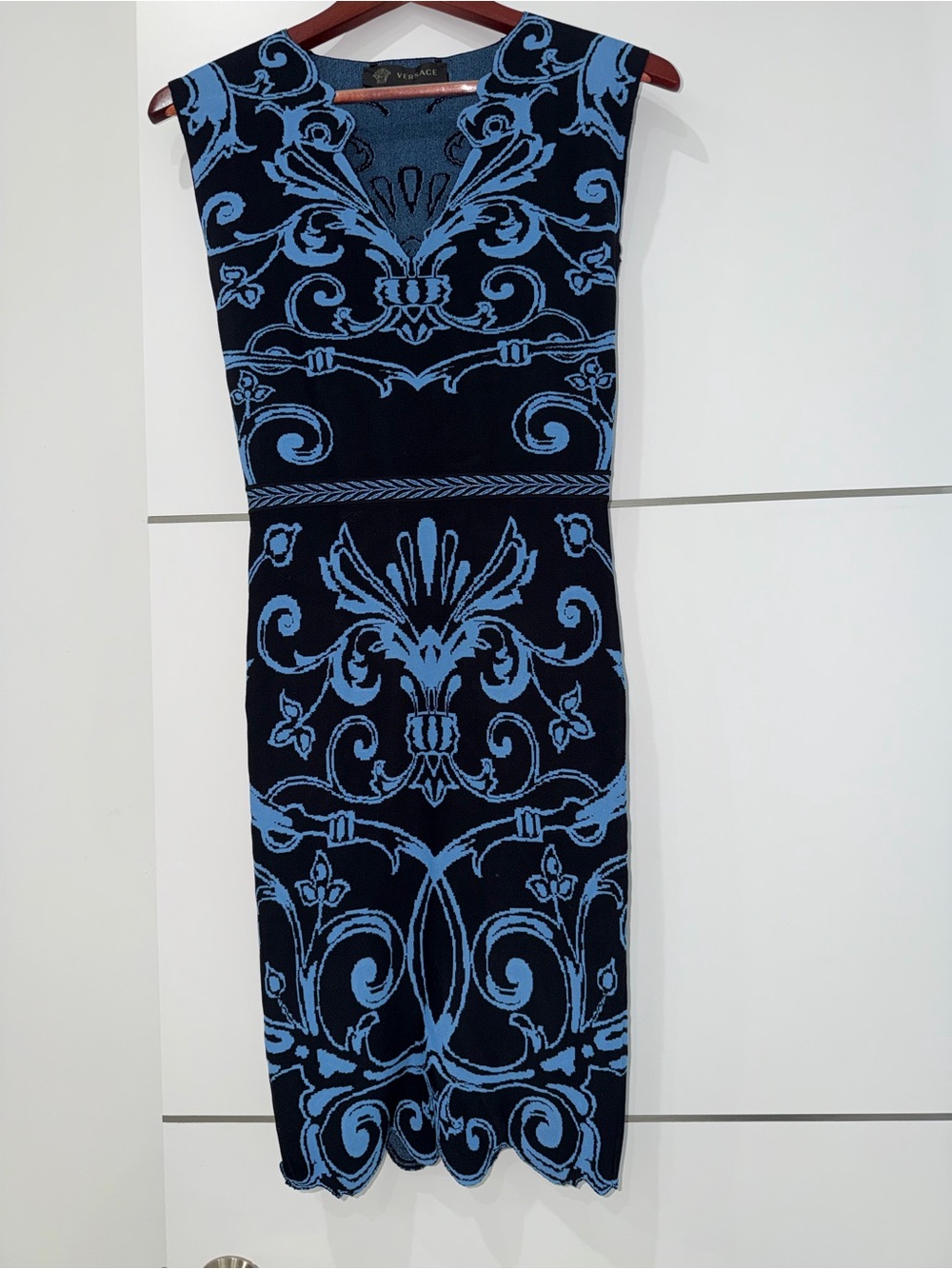 Versace Baroque-Intarsia Knit Dress